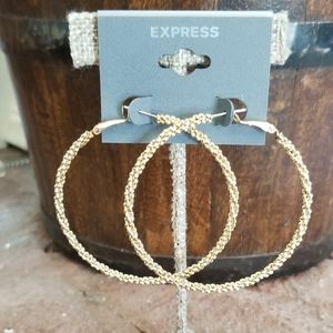 Express gold twisted hoop earrings